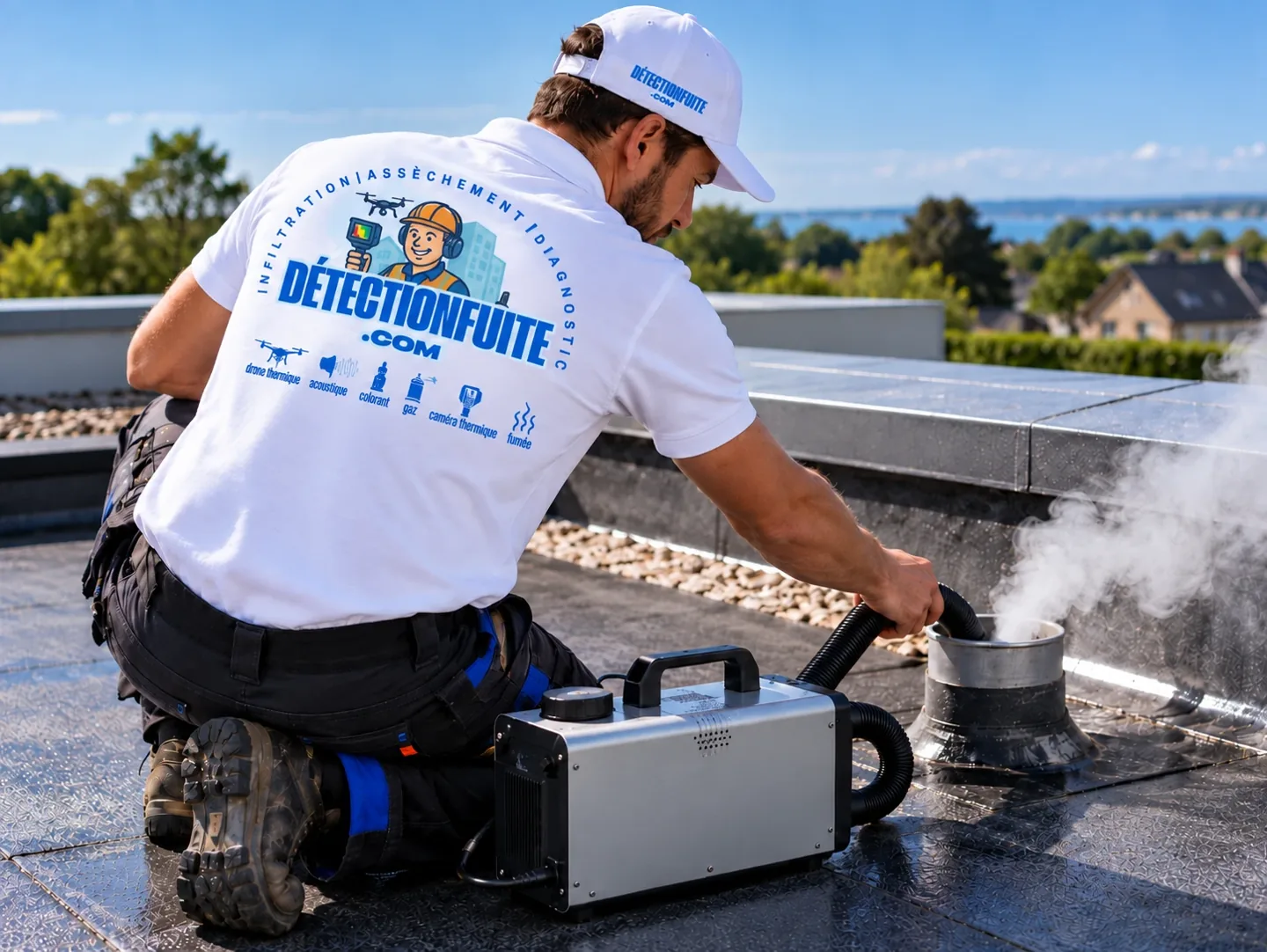 Fumée — technicien Détection Fuite en intervention