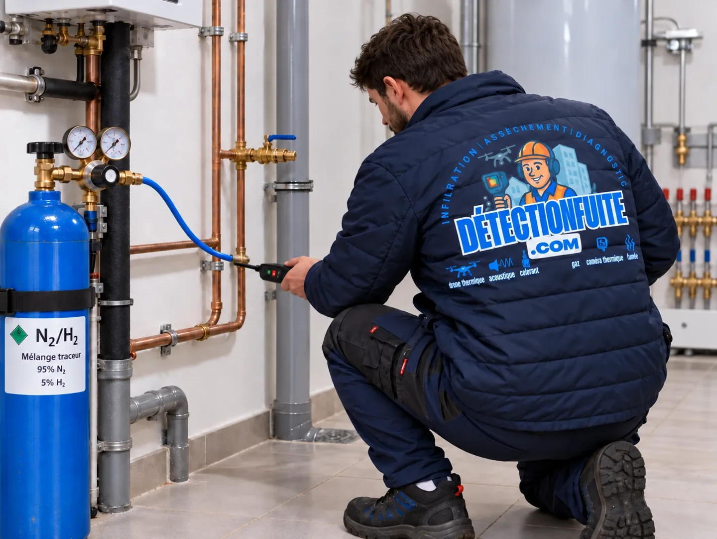Gaz traceur — technicien Détection Fuite en intervention